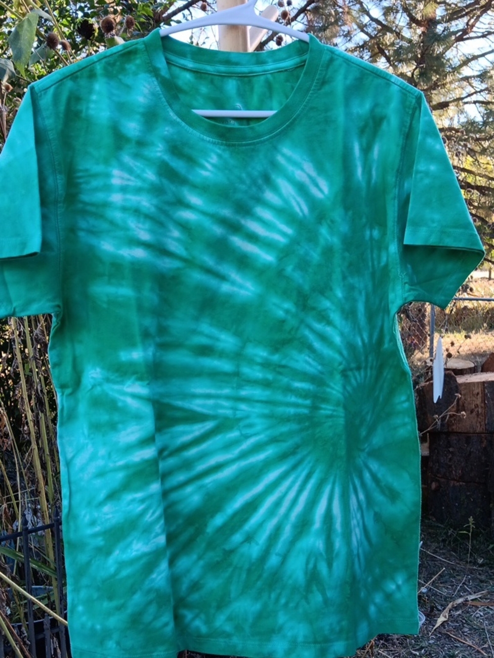 Womens Or Kids Green Tie-Dye Short Sleeve Tee
